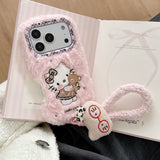 Load image into Gallery viewer, Winter plush kitty phone case