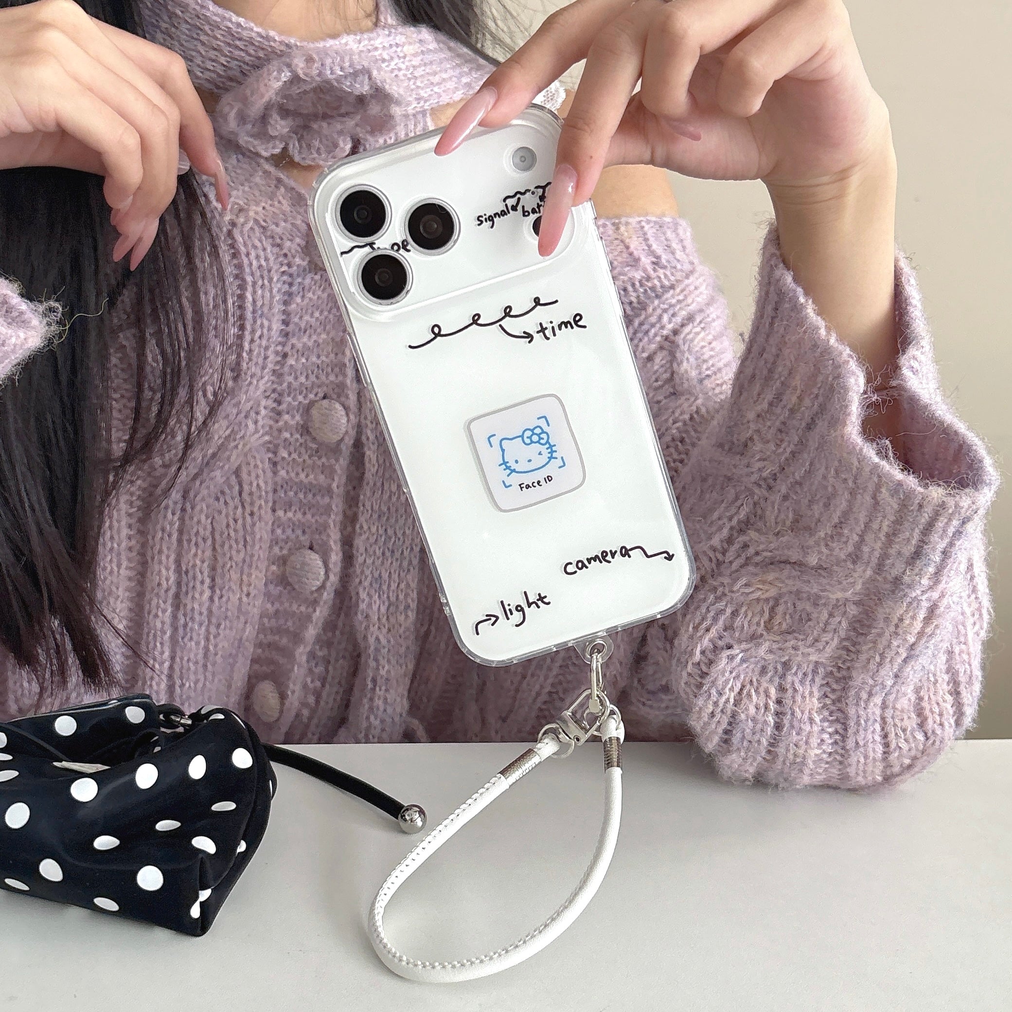 Aesthetic Blue Kitty Case: 360° Protective Shockproof Series for iPhone 13-17 Series | Kawaii Character Design