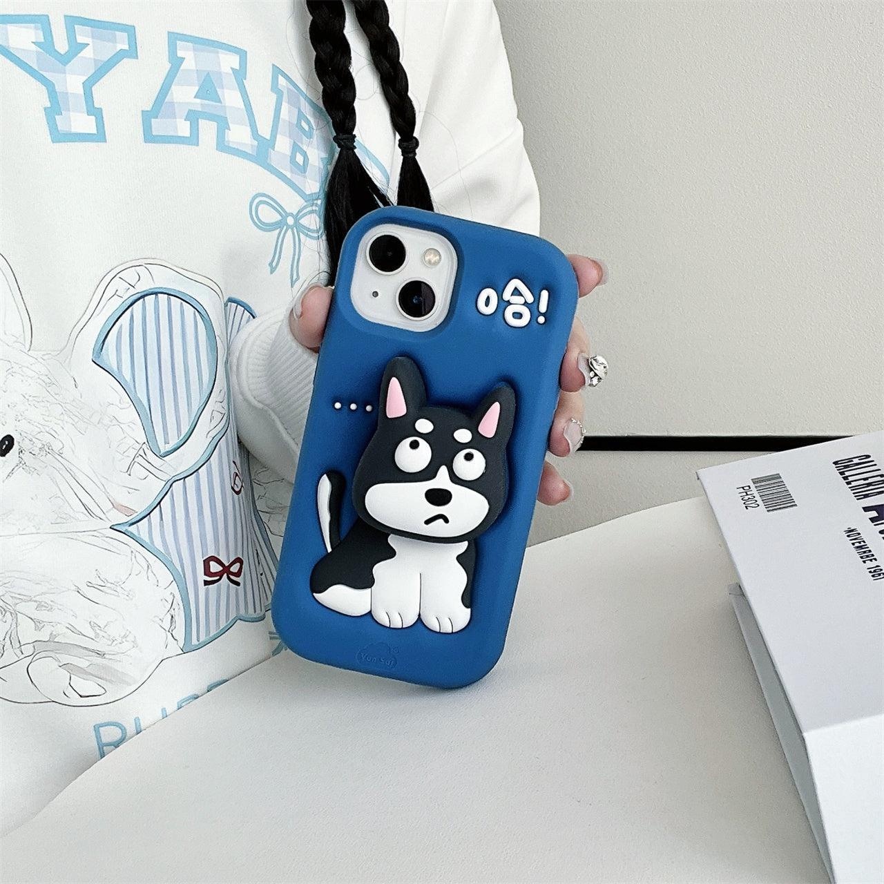 Cute Husky Dog Stand Phone Case