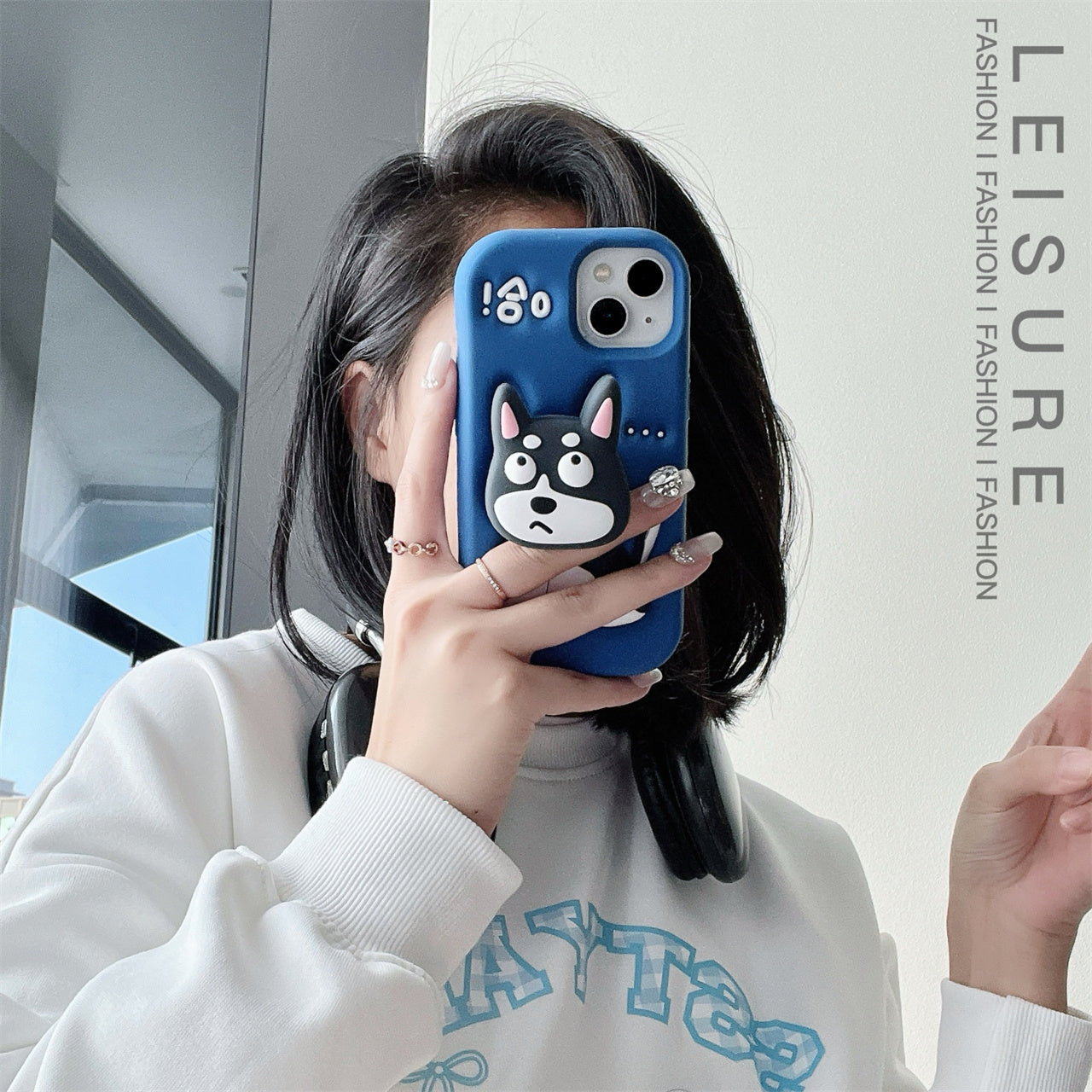 Cute Husky Dog Stand Phone Case