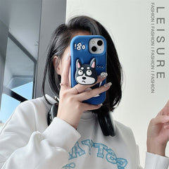 Cute Husky Dog Stand Phone Case
