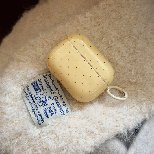 Butter Yellow Polka Dot AirPods Case - For All AirPods Models