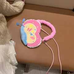 Plush butterfly flip-cover mirror phone case for Apple phones