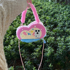 Plush butterfly flip-cover mirror phone case for Apple phones