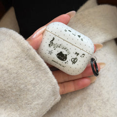Polka Dot Music Note Kitten AirPods Case - For All AirPods Models