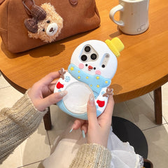 The quicksand snowman silicone phone case is suitable for Apple 17 PRO