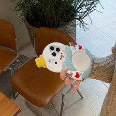 The quicksand snowman silicone phone case is suitable for Apple 17 PRO