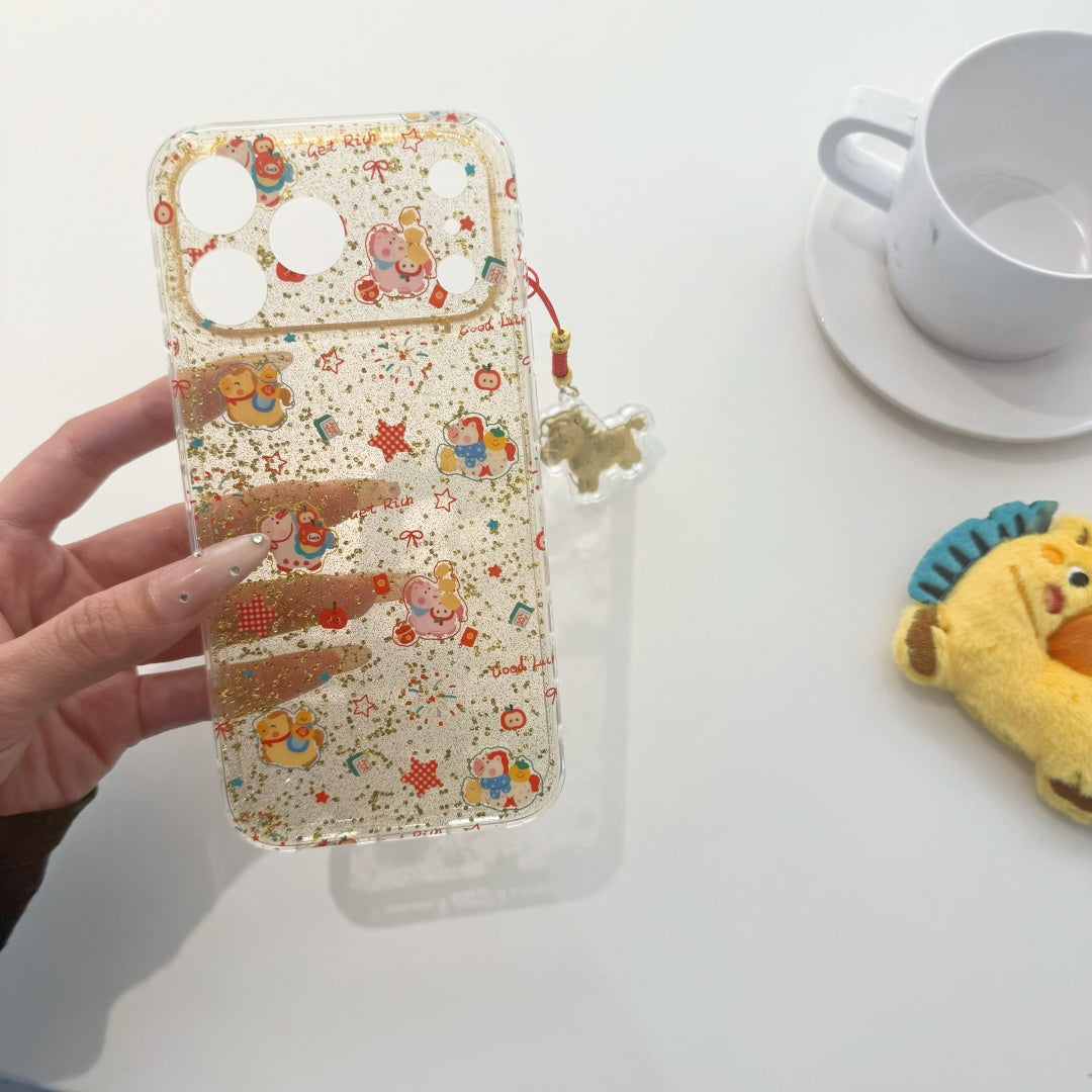 Clear Platinum Pony Phone Case for iPhone 13-17 Pro Max