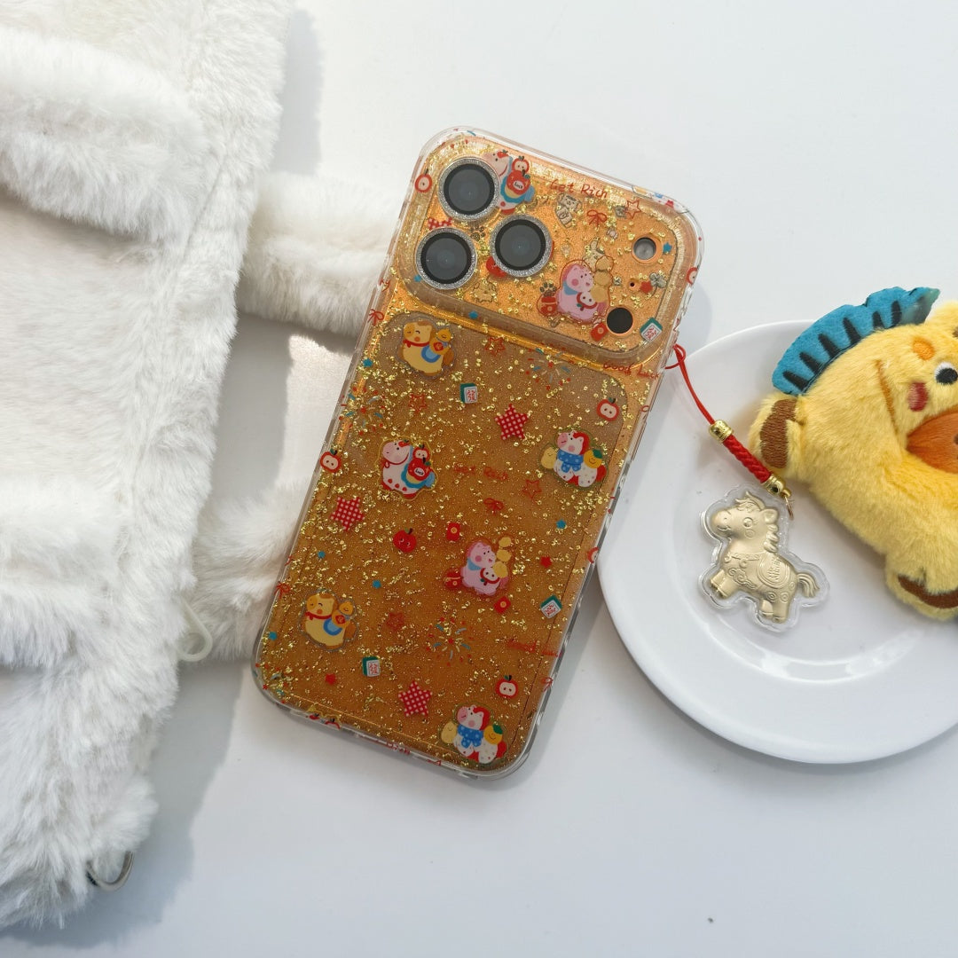 Clear Platinum Pony Phone Case for iPhone 13-17 Pro Max