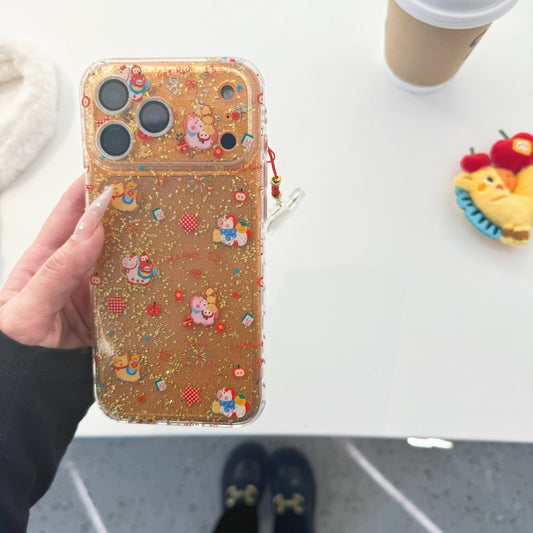 Clear Platinum Pony Phone Case for iPhone 13-17 Pro Max