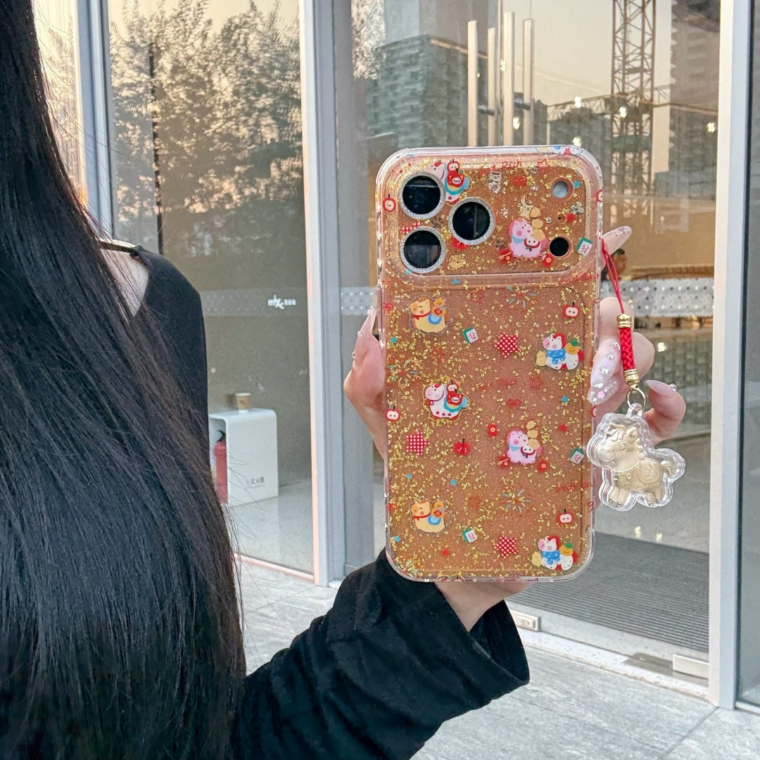 Clear Platinum Pony Phone Case for iPhone 13-17 Pro Max