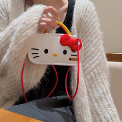 Kitty double-strap cross-body silicone phone case for Apple phones