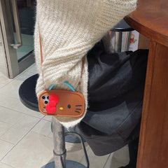 Kitty double-strap cross-body silicone phone case for Apple phones