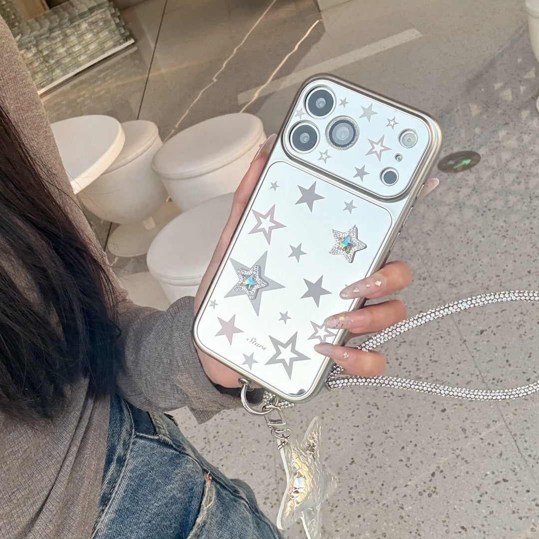 Plated Mirror Finish 3D Star Phone Case for iPhone 13-17 Pro Max