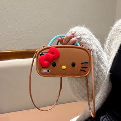 Kitty double-strap cross-body silicone phone case for Apple phones