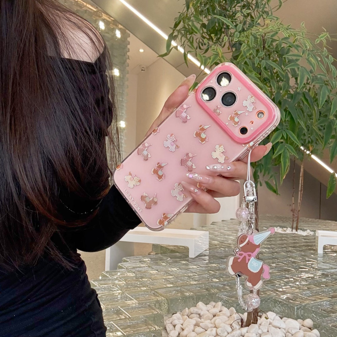 Gilded Pink Pony Phone Case for iPhone 13-17 Pro Max