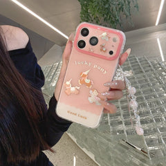 Gilded Pink Pony Phone Case for iPhone 13-17 Pro Max