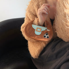 Diamond pattern handbag style silicone phone case for Apple iPhones