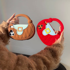 Diamond pattern handbag style silicone phone case for Apple iPhones