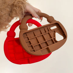 Diamond pattern handbag style silicone phone case for Apple iPhones