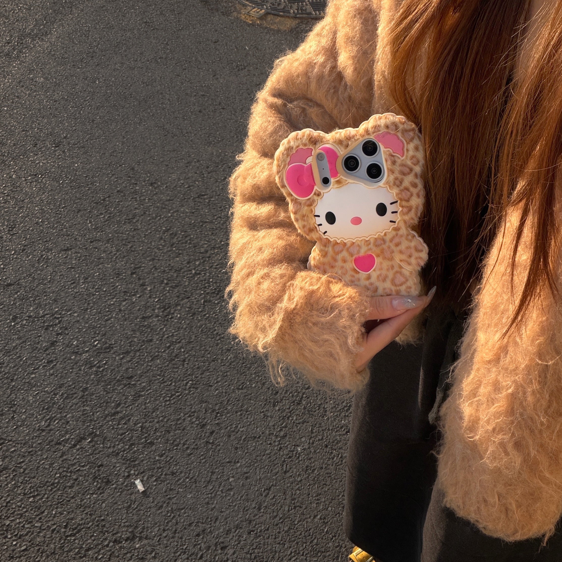 Leopard print bowknot Kitty silicone phone case for iPhone 17