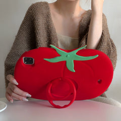 Tomato-shaped silicone rotating stand protective case for iPad