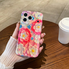 Oil painting red flower phone case