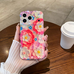 Oil painting red flower phone case