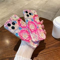 Oil painting red flower phone case