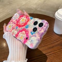 Oil painting red flower phone case