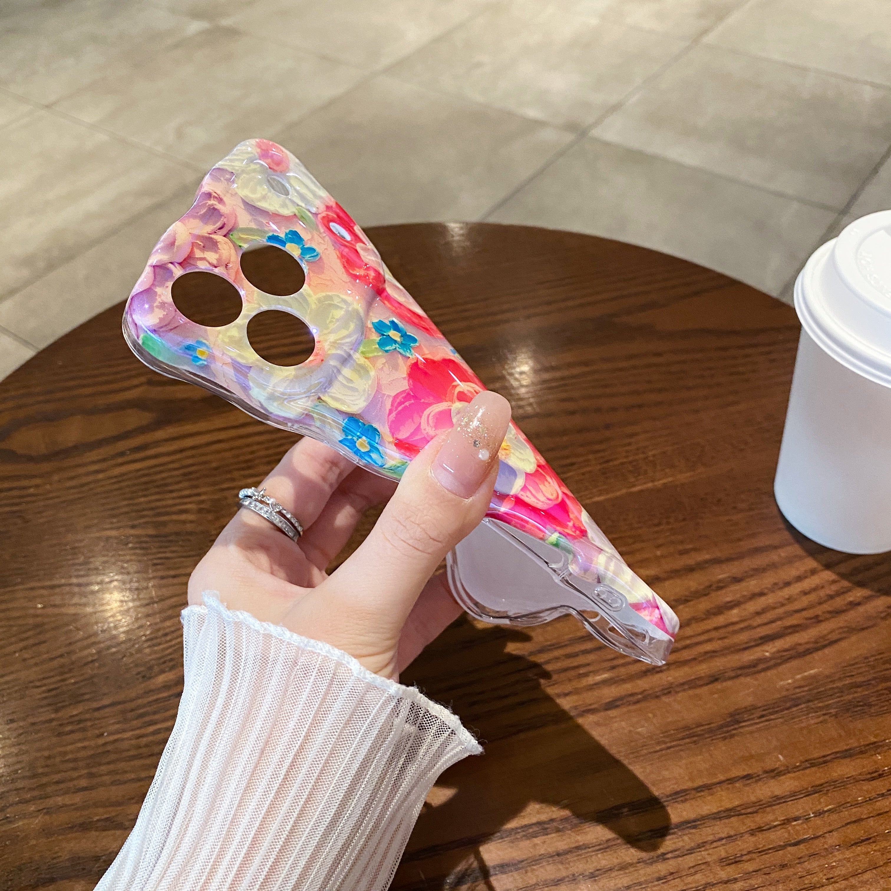 Oil painting red flower phone case