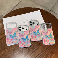 Oil painting rhinestone butterfly phone case