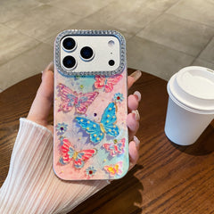 Oil painting rhinestone butterfly phone case