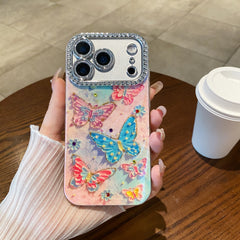 Oil painting rhinestone butterfly phone case