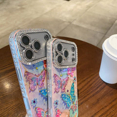 Oil painting rhinestone butterfly phone case