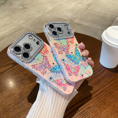 Oil painting rhinestone butterfly phone case