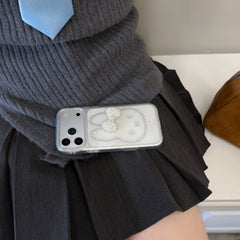 Beaded Miffy Rabbit & 3D Rhinestone Bow Phone Case