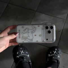 Glitter and sequins colorful lines pony phone case