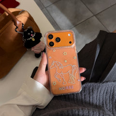 Glitter and sequins colorful lines pony phone case