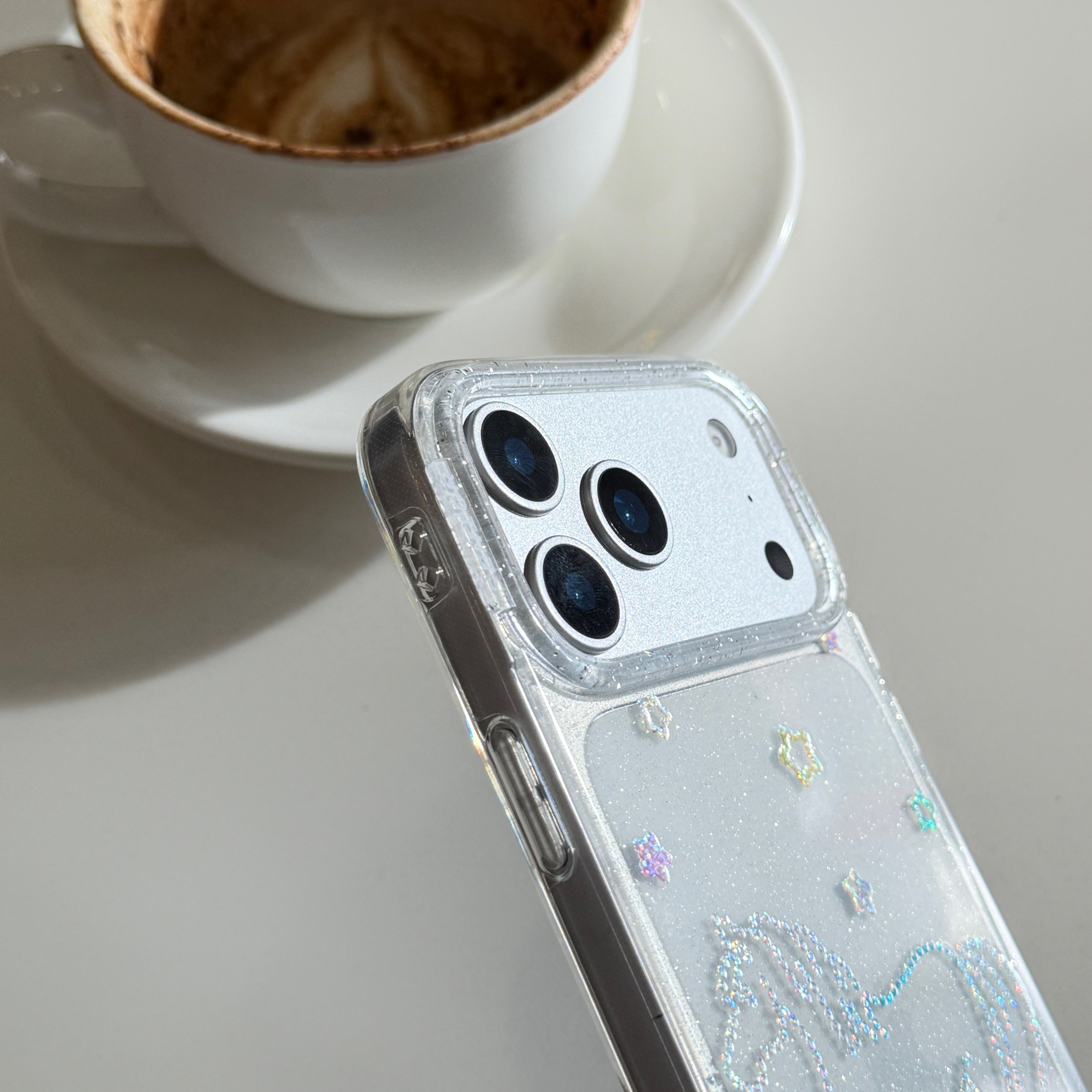 Glitter and sequins colorful lines pony phone case