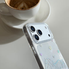 Glitter and sequins colorful lines pony phone case