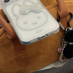 Beaded Miffy Rabbit & 3D Rhinestone Bow Phone Case