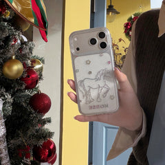 Glitter and sequins colorful lines pony phone case