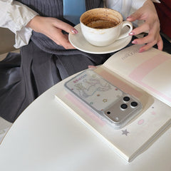 Glitter and sequins colorful lines pony phone case