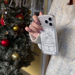 Glittery Snowman Kitty Phone Case