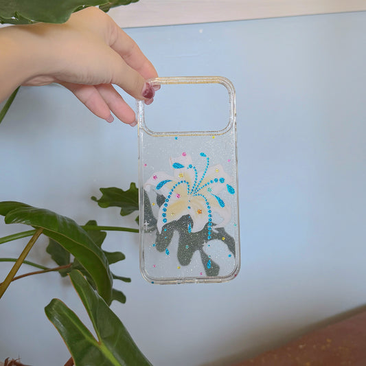 Glitter Gold Lily Phone Case
