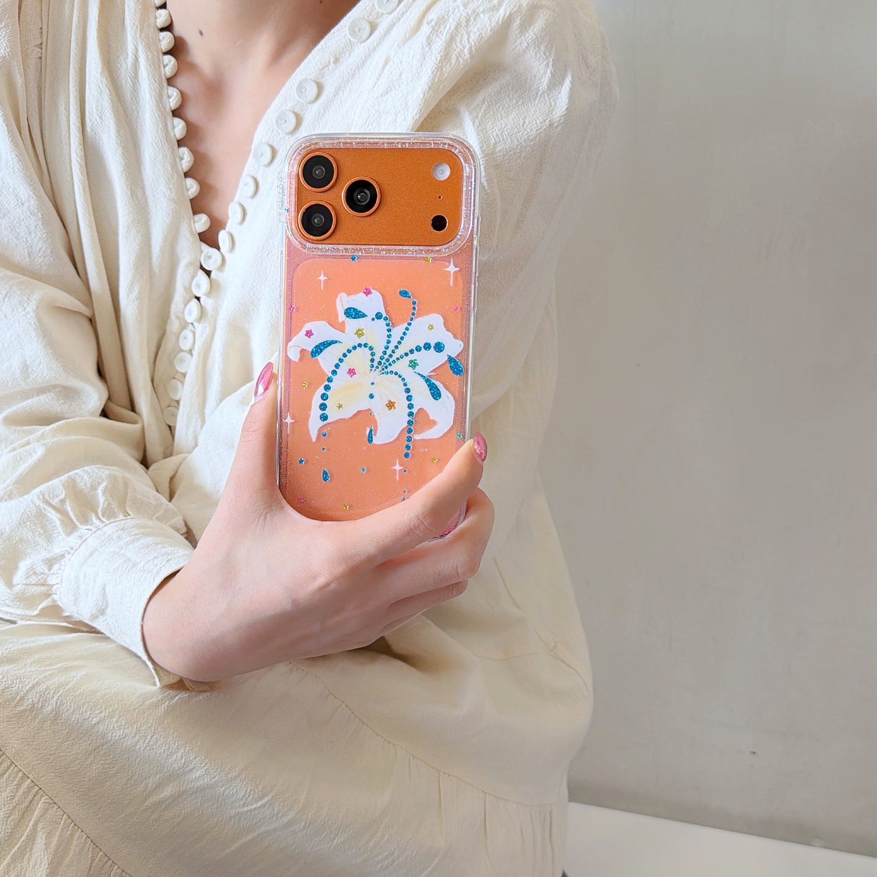 Glitter Gold Lily Phone Case
