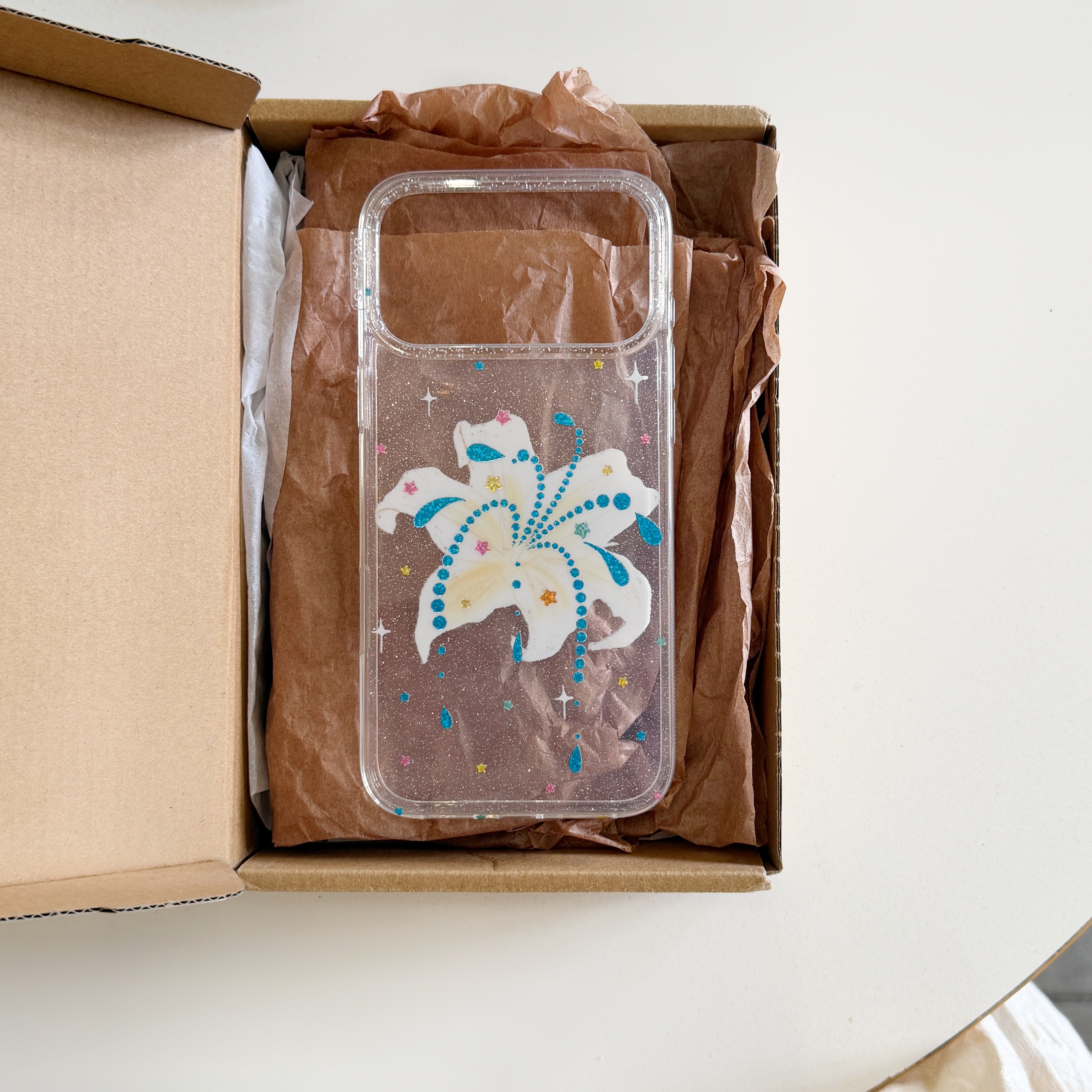 Glitter Gold Lily Phone Case