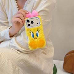 Yellow plush Tweety Bird phone case