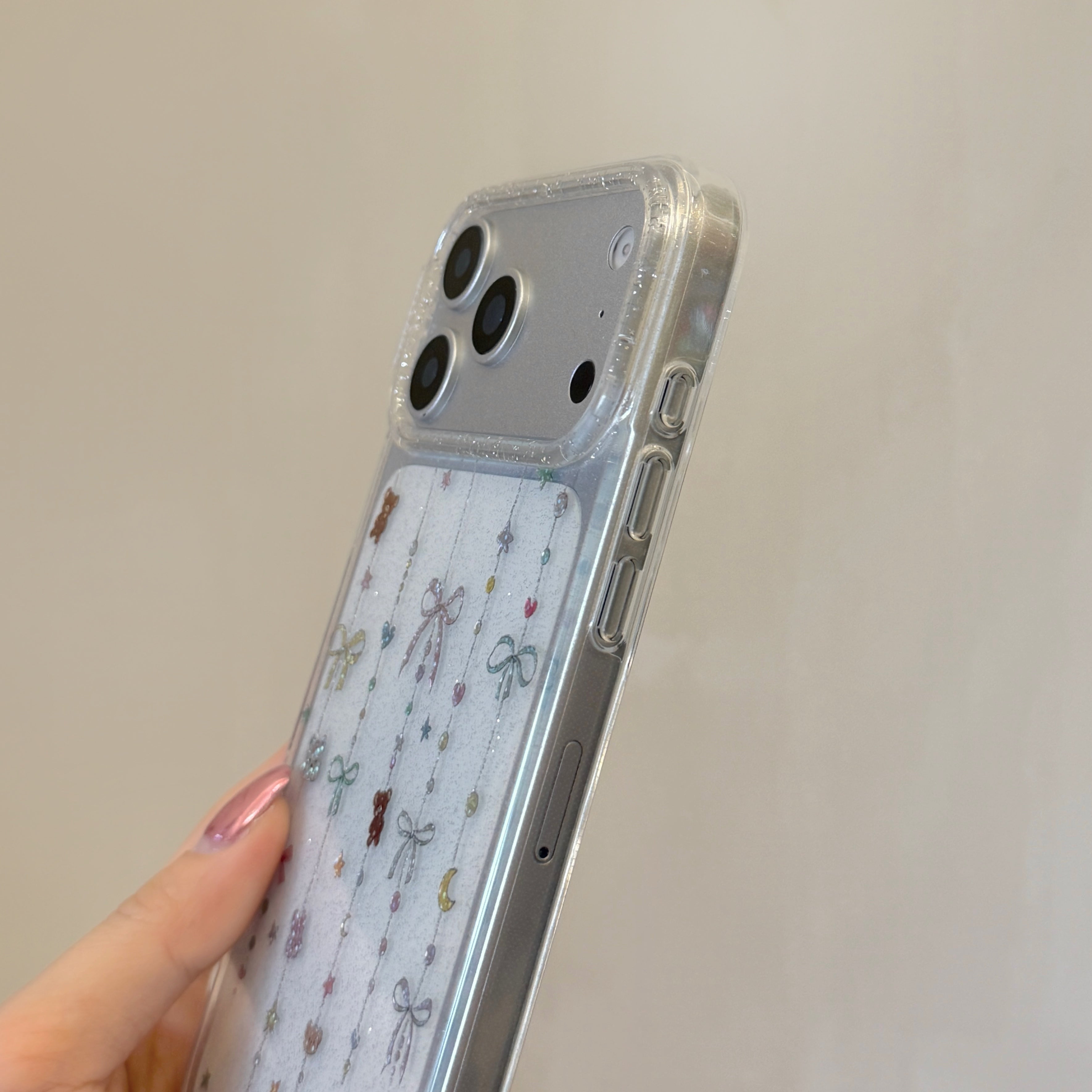 Glittery Gold Bow Bear Phone Case